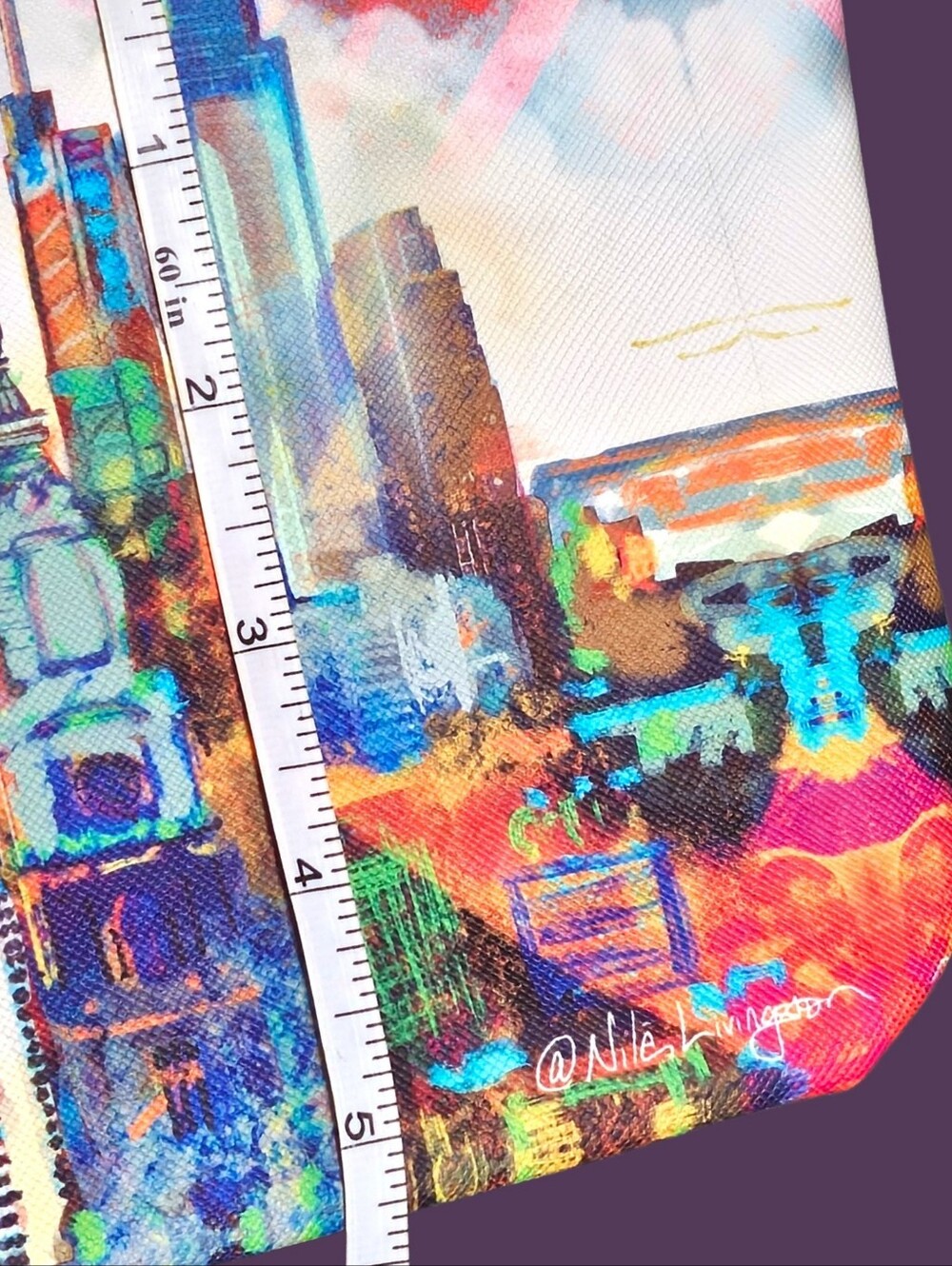 Nile Livingston Mural Arts Philadelphia Skyline Zip Pouch New - Picture 6 of 8